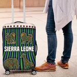 Sierra Leone Luggage Cover - Tribal Animal Pattern Featuring Lion Elephant Giraffe and Monkey