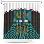 Sierra Leone Shower Curtain - Tribal Animal Pattern Featuring Lion Elephant Giraffe and Monkey