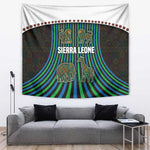 Sierra Leone Tapestry - Tribal Animal Pattern Featuring Lion Elephant Giraffe and Monkey