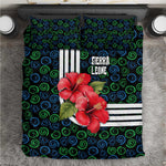 Sierra Leone Bedding Set Red Hibiscus Floral Design