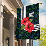 Sierra Leone Garden Flag Red Hibiscus Floral Design