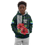 Sierra Leone Kid Hoodie Red Hibiscus Floral Design