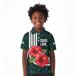Sierra Leone Kid Polo Shirt Red Hibiscus Floral Design