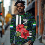 Sierra Leone Long Sleeve Shirt Red Hibiscus Floral Design