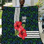 Sierra Leone Quilt Red Hibiscus Floral Design