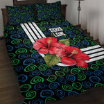 Sierra Leone Quilt Bed Set Red Hibiscus Floral Design