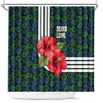 Sierra Leone Shower Curtain Red Hibiscus Floral Design