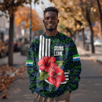 Sierra Leone Sweatshirt Red Hibiscus Floral Design