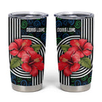 Sierra Leone Tumbler Cup Red Hibiscus Floral Design