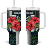Sierra Leone Tumbler With Handle Red Hibiscus Floral Design