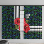 Sierra Leone Window Curtain Red Hibiscus Floral Design
