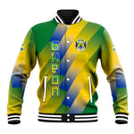 Gabon Flag Baseball Jacket - National Coat of Arms and Vertical Design