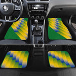 Gabon Flag Car Mats - National Coat of Arms and Vertical Design
