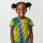 Gabon Flag Kid T shirt - National Coat of Arms and Vertical Design