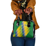Gabon Flag Shoulder Handbag - National Coat of Arms and Vertical Design