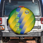 Gabon Flag Spare Tire Cover - National Coat of Arms and Vertical Design