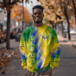Gabon Flag Sweatshirt - National Coat of Arms and Vertical Design