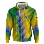 Gabon Flag Zip Hoodie - National Coat of Arms and Vertical Design