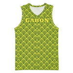 Gabon Tribal Pattern Basketball Jersey - National Flag Colors and Bold Text Design - African Pride