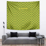 Gabon Tribal Pattern Tapestry - National Flag Colors and Bold Text Design