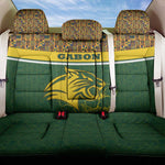 Gabon Back Car Seat Cover - Tribal Print and Fierce Panther Graphic in National Flag Colors