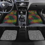 Togo Car Mats Red Lion Head Design and Traditional African Pattern