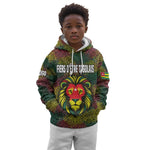 Togo Kid Hoodie Red Lion Head Design and Traditional African Pattern