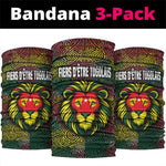 Togo Neck Gaiter Red Lion Head Design and Traditional African Pattern TS04