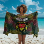 Togo Sarong Red Lion Head Design and Traditional African Pattern