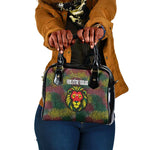 Togo Shoulder Handbag Red Lion Head Design and Traditional African Pattern