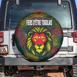 Togo Spare Tire Cover Red Lion Head Design and Traditional African Pattern
