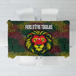 Togo Tablecloth Red Lion Head Design and Traditional African Pattern