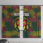 Togo Window Curtain Red Lion Head Design and Traditional African Pattern