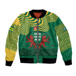 Togo Bomber Jacket - Red Twin Lions and Travail Liberté Patrie Slogan