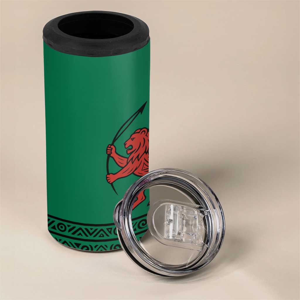 Togo 4 in 1 Can Cooler Tumbler - Red Twin Lions and Travail Liberté Patrie Slogan