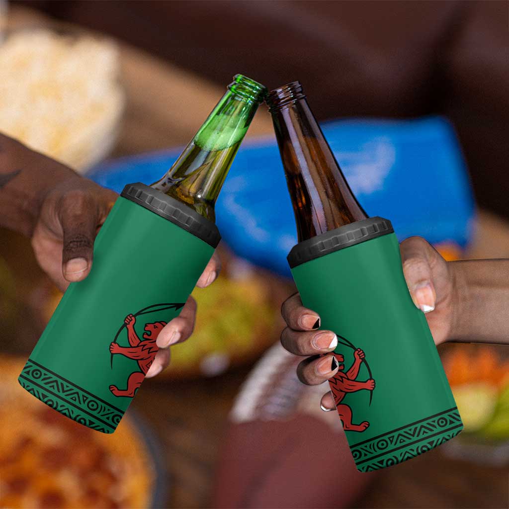 Togo 4 in 1 Can Cooler Tumbler - Red Twin Lions and Travail Liberté Patrie Slogan