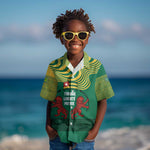 Togo Kid Hawaiian Shirt - Red Twin Lions and Travail Liberté Patrie Slogan