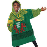 Togo Kid Wearable Blanket Hoodie - Red Twin Lions and Travail Liberté Patrie Slogan