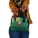 Togo Shoulder Handbag - Red Twin Lions and Travail Liberté Patrie Slogan