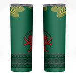 Togo Skinny Tumbler - Red Twin Lions and Travail Liberté Patrie Slogan