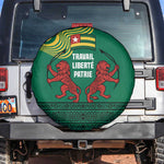 Togo Spare Tire Cover - Red Twin Lions and Travail Liberté Patrie Slogan