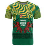 Togo T shirt - Red Twin Lions and Travail Liberté Patrie Slogan
