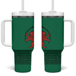 Togo Tumbler With Handle - Red Twin Lions and Travail Liberté Patrie Slogan