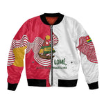 Lome Togo Bomber Jacket - Sailboat and Sunset – Where the Sun Kisses the Sea