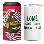 Lome Togo 4 in 1 Can Cooler Tumbler - Sailboat and Sunset – Where the Sun Kisses the Sea