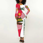 Lome Togo Long Sleeve Bodycon Dress - Sailboat and Sunset – Where the Sun Kisses the Sea