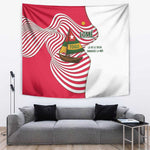 Lome Togo Tapestry - Sailboat and Sunset – Where the Sun Kisses the Sea