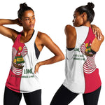 Lome Togo Women Racerback Tank - Sailboat and Sunset – Where the Sun Kisses the Sea