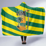 Lome Togo Sunset Hooded Blanket - Palm Trees and Ocean Embrace Design