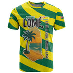 Lome Togo Sunset T shirt - Palm Trees and Ocean Embrace Design